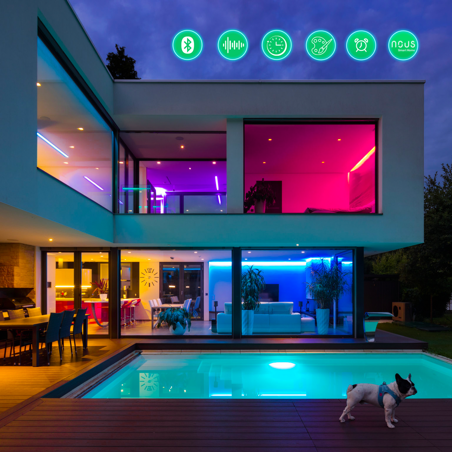 Taśma inteligentna LED RGB Bluetooth 5m Nous F6