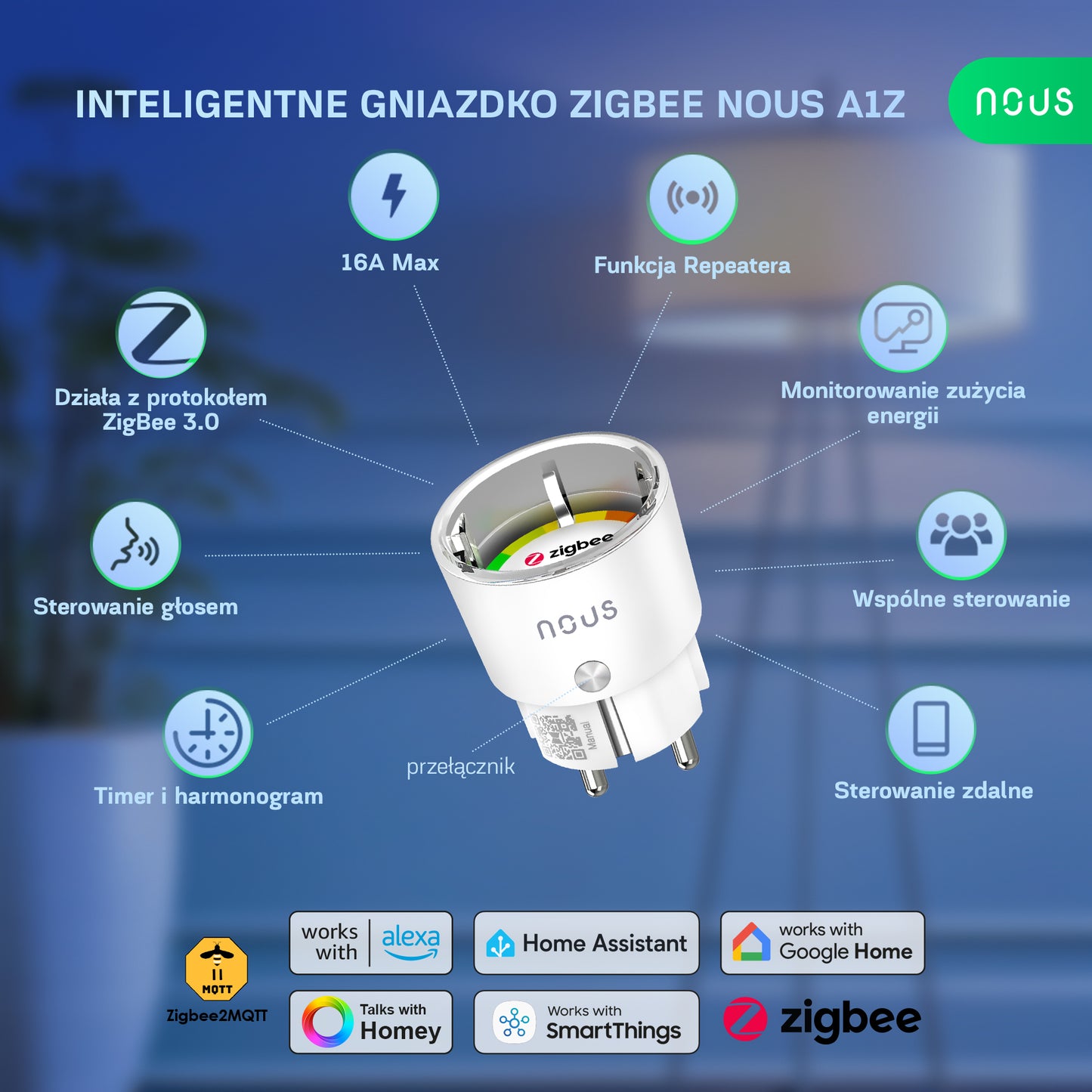 Inteligentne gniazdko ZigBee NOUS A1Z