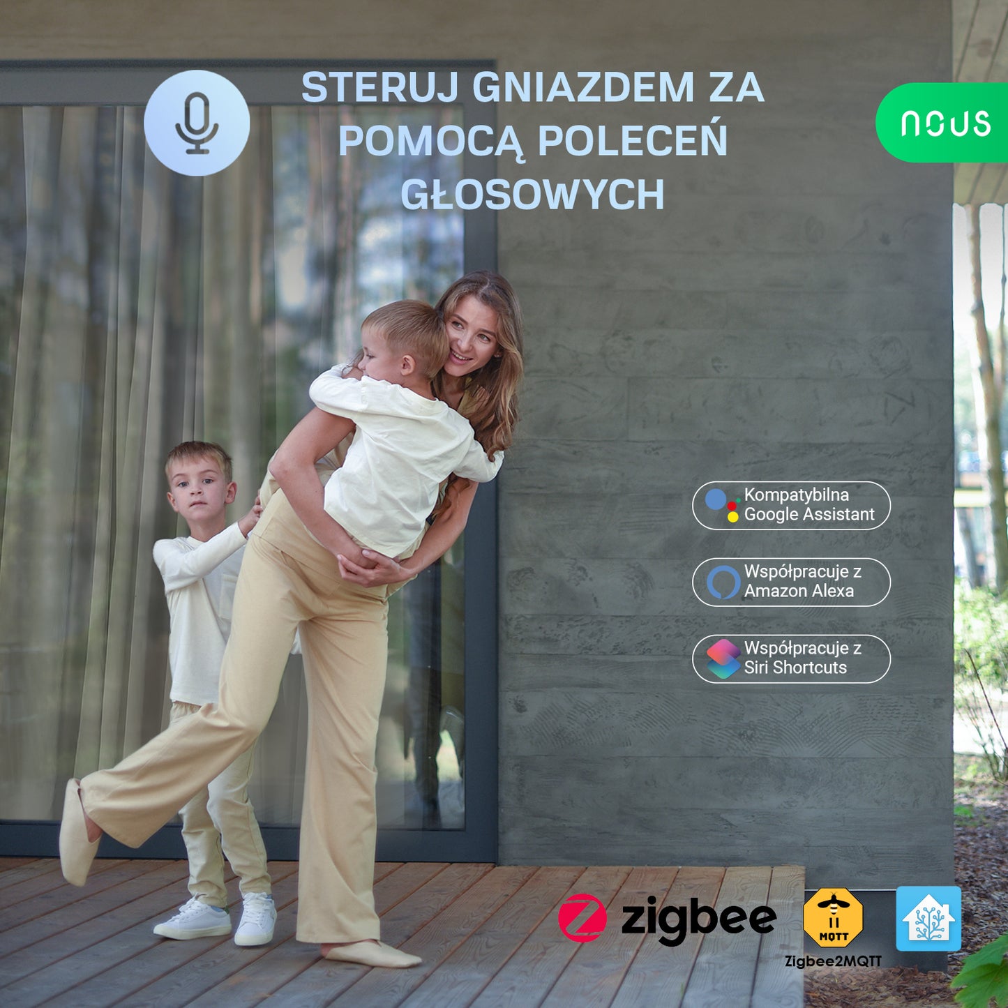 ZigBee Inteligentne podwójne gniazdko zewnętrzne NOUS A4Z