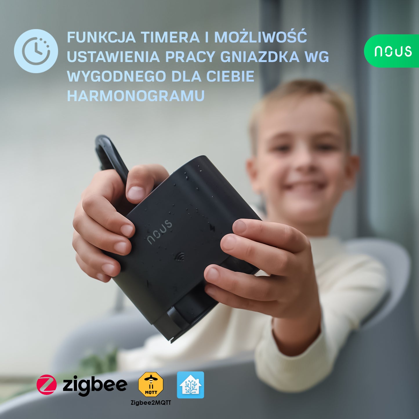 ZigBee Inteligentne podwójne gniazdko zewnętrzne NOUS A4Z
