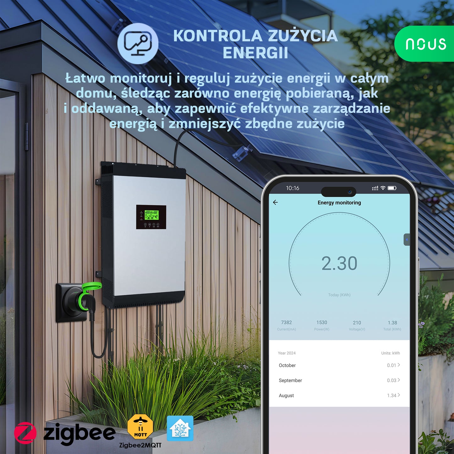ZigBee Inteligentne gniazdko zewnętrzne NOUS A6Z