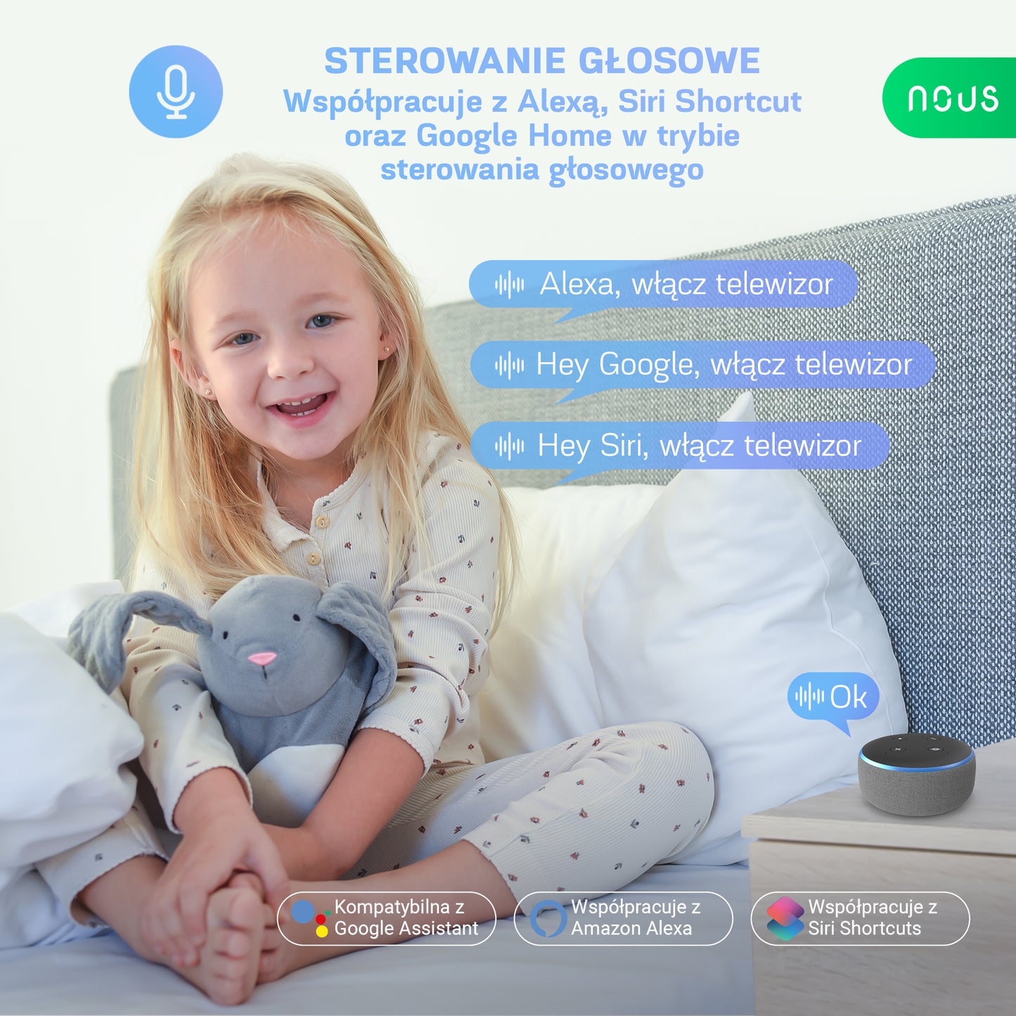 Inteligentne gniazdko wifi Matter smart NOUS A8M (zestaw z 2)