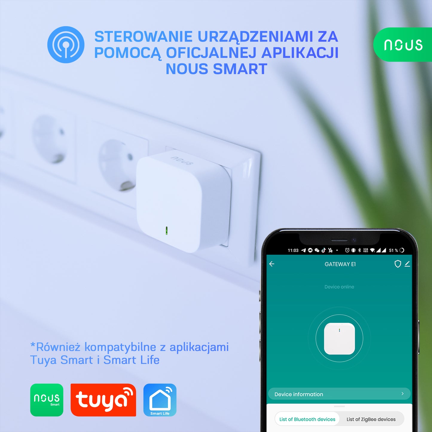 Inteligentna bramka ZigBee Nous E1