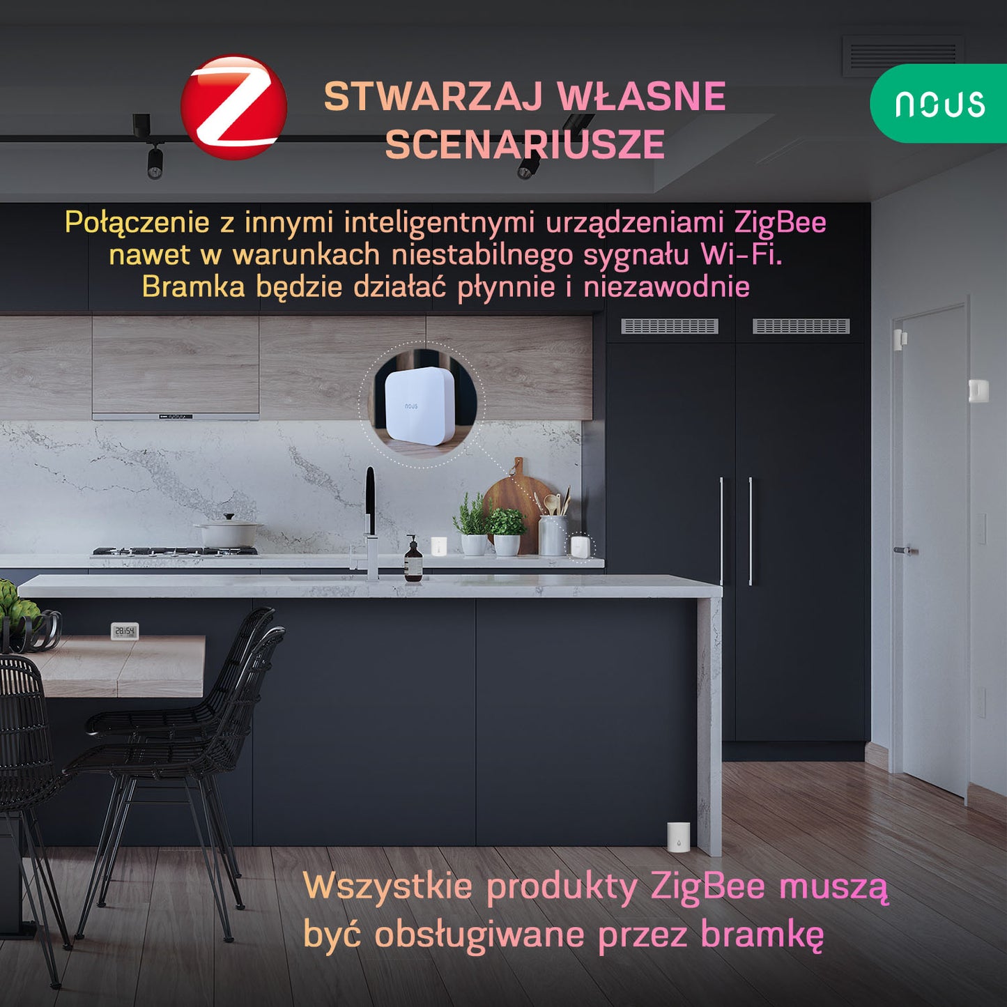 Inteligentna bramka ZigBee Nous LAN NOUS E7