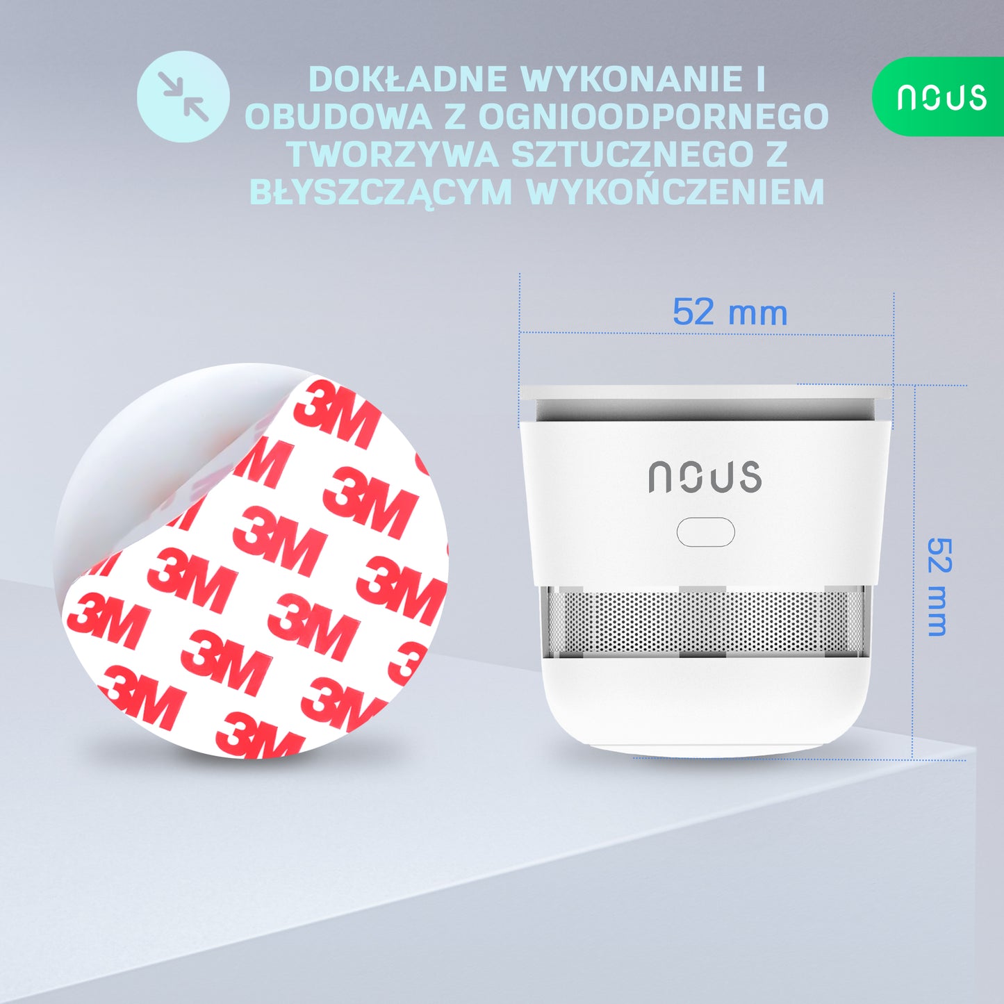 Inteligentny czujnik dymu fotoelektryczny ZigBee NOUS E8