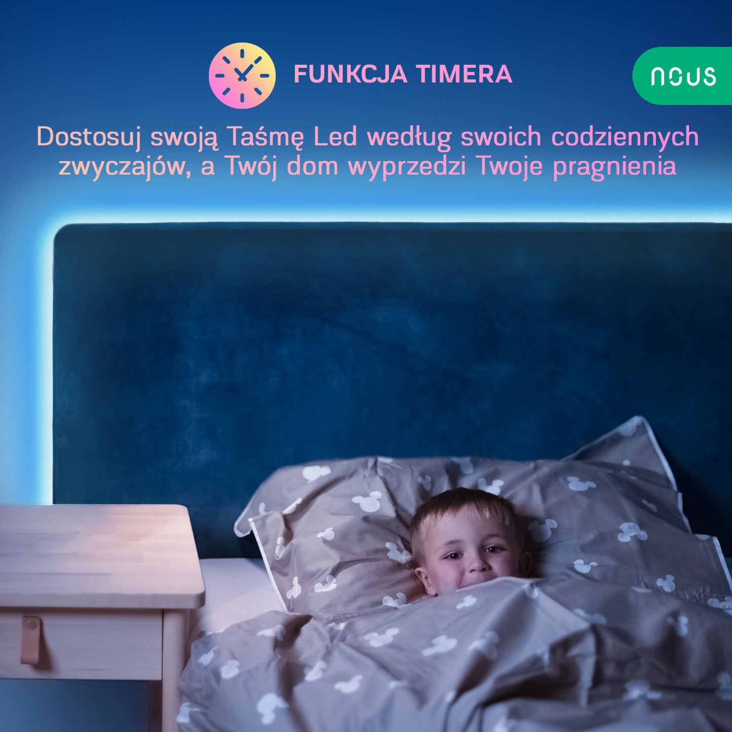 TAŚMA LED NOUS F2 WIFI SMD5050 10M RGB KOLOROWA+PILOT TUYA