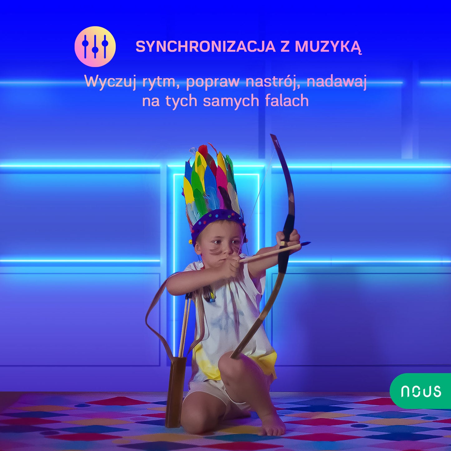 TAŚMA LED NOUS F2 WIFI SMD5050 10M RGB KOLOROWA+PILOT TUYA