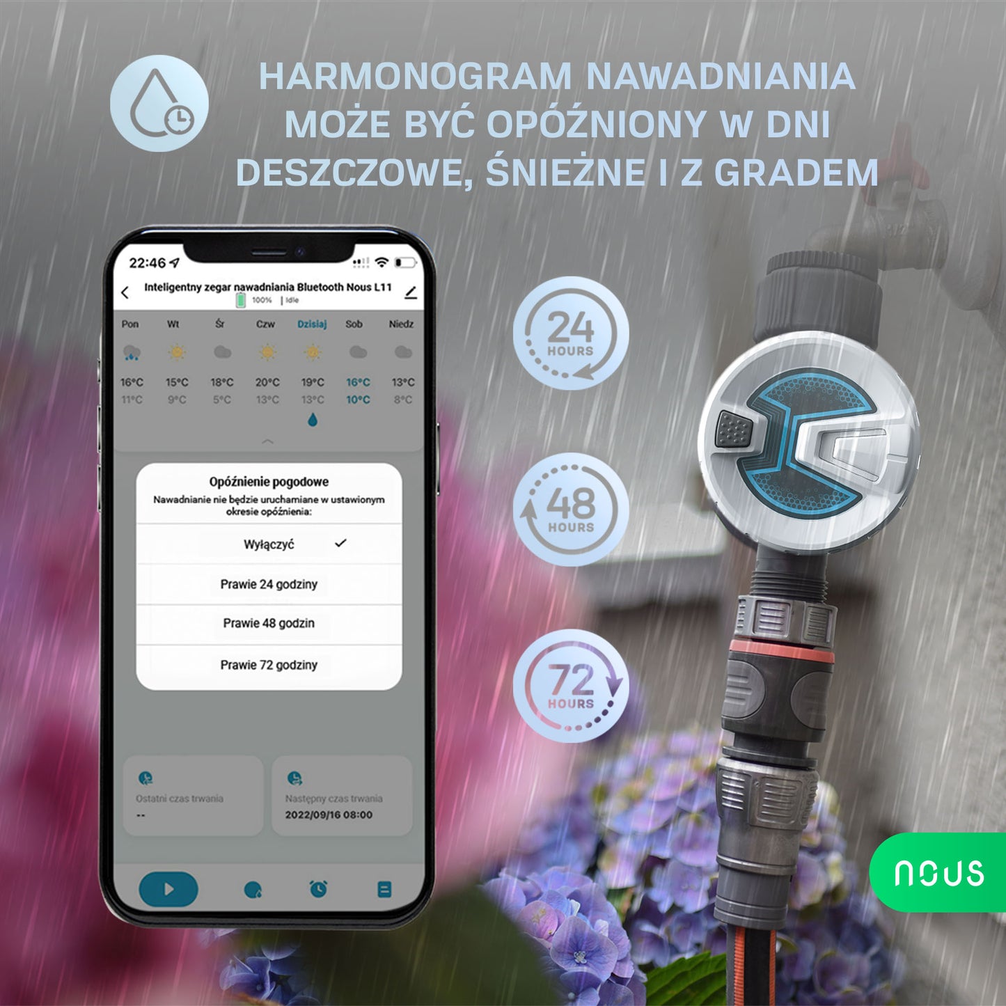 Inteligentny zegar nawadniania Bluetooth Nous L11