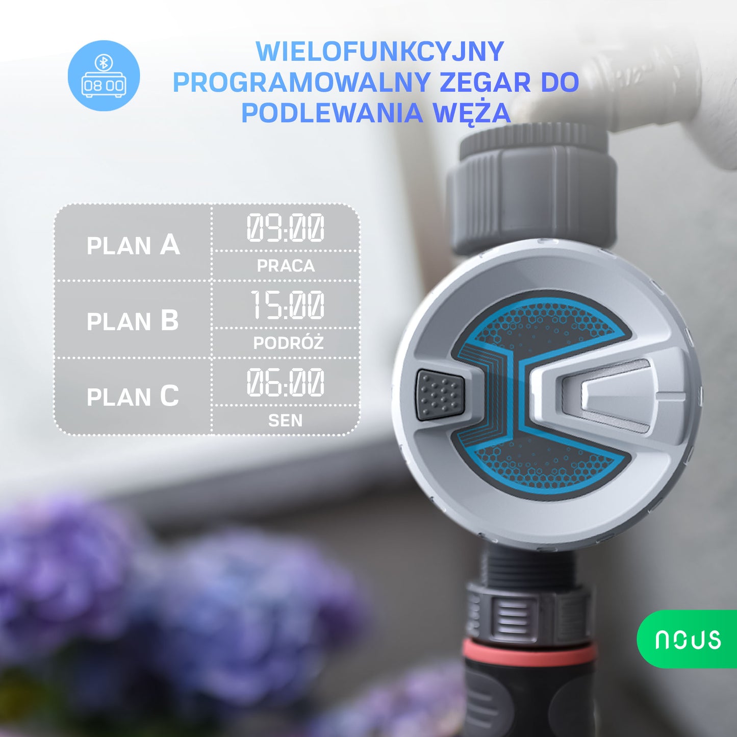 Inteligentny zegar nawadniania Bluetooth Nous L11