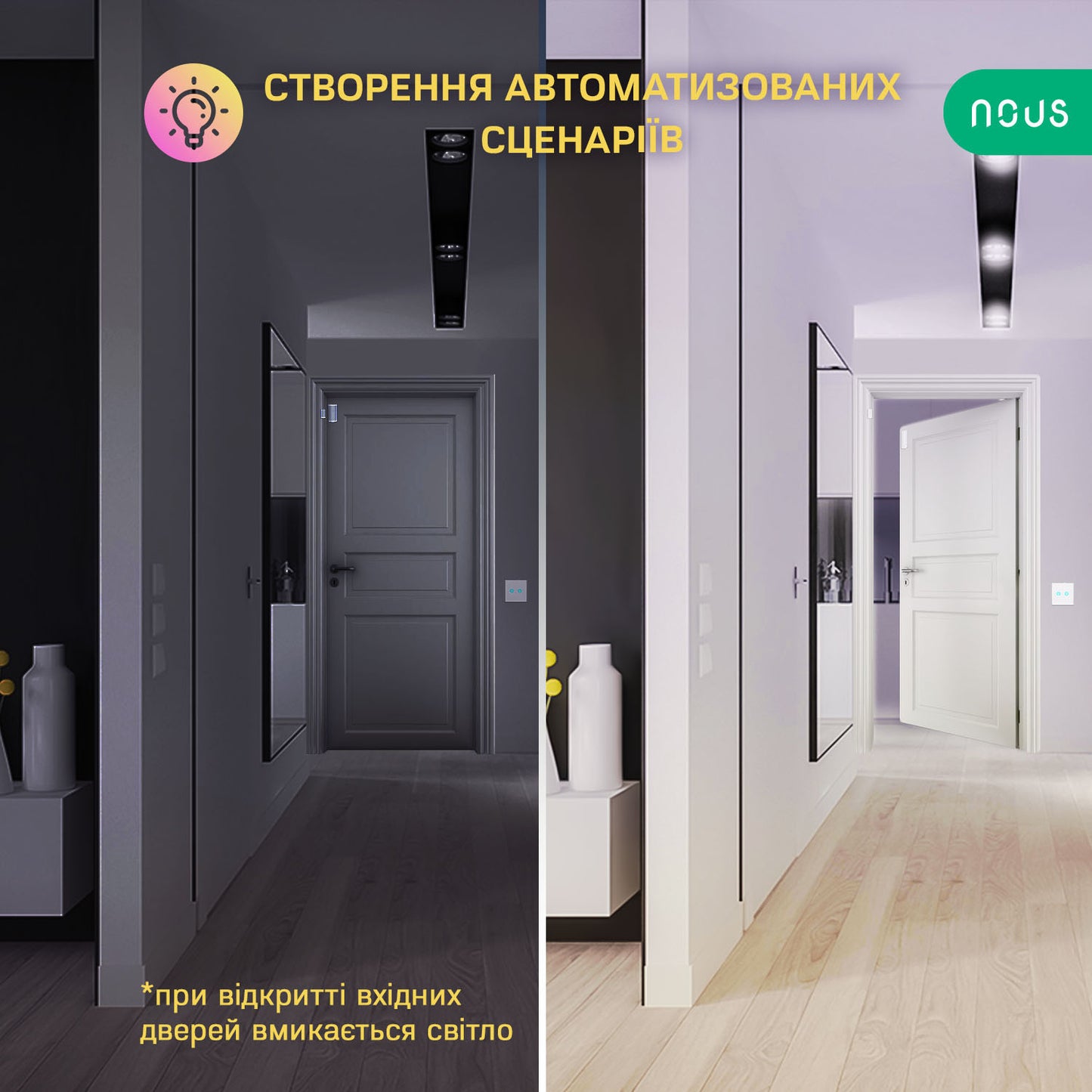 Inteligentny ZigBee (L+N/L) 2-kanałowy Włącznik światła Nous LZ2