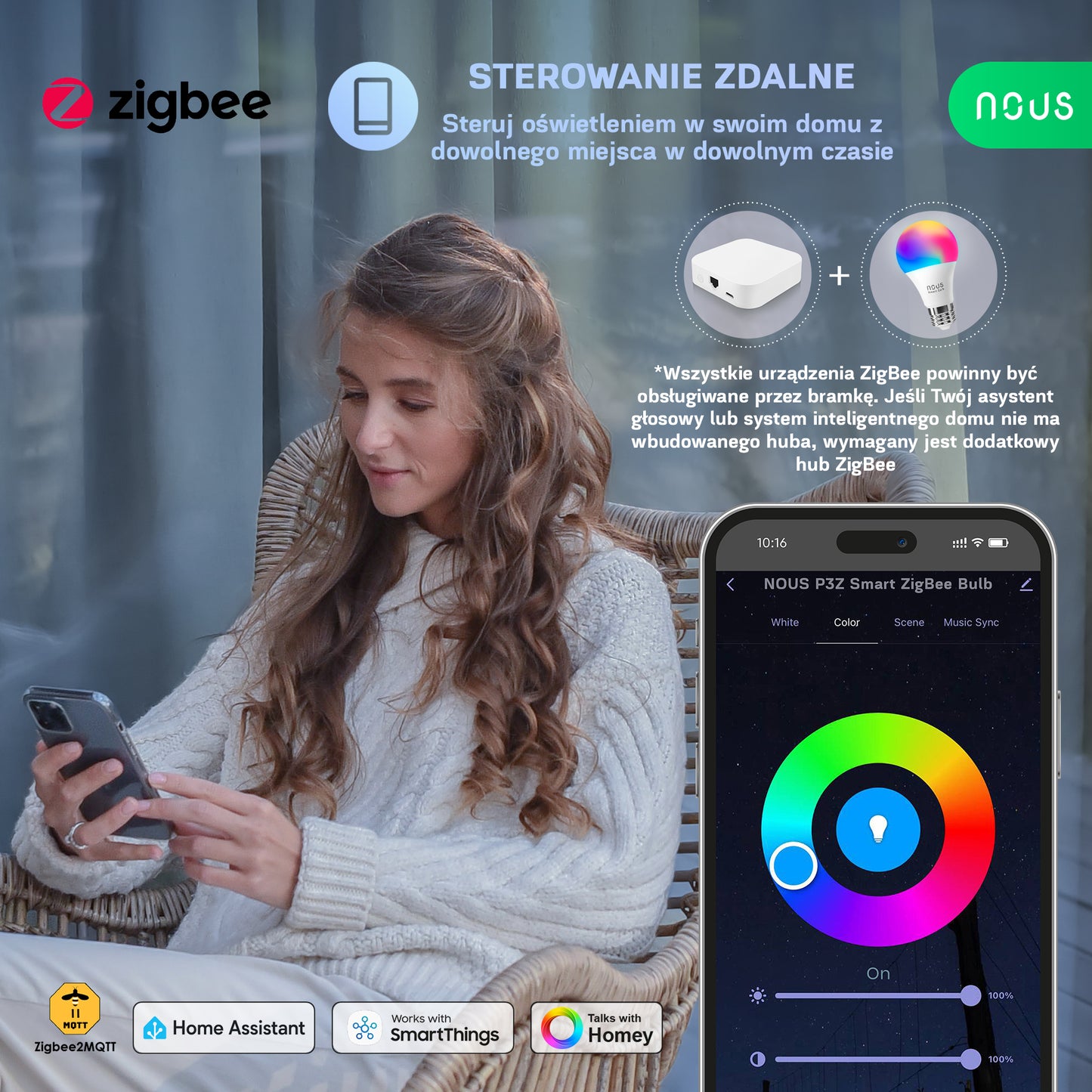 Inteligentna żarówka NOUS P3Z Smart ZigBee E27 (zestaw z 4)