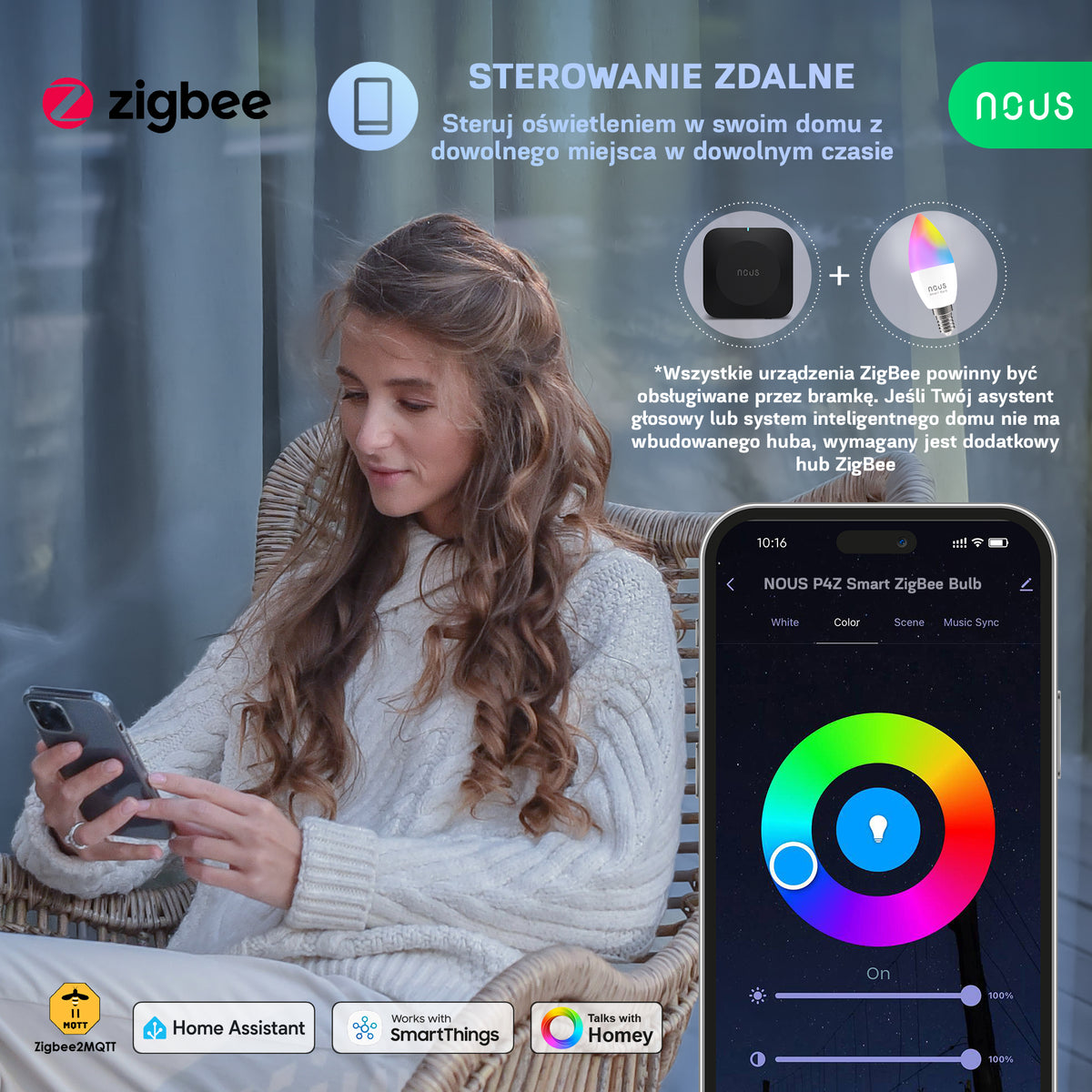 NOUS P4Z Zigbee Inteligentna żarówka (zestaw z 3)