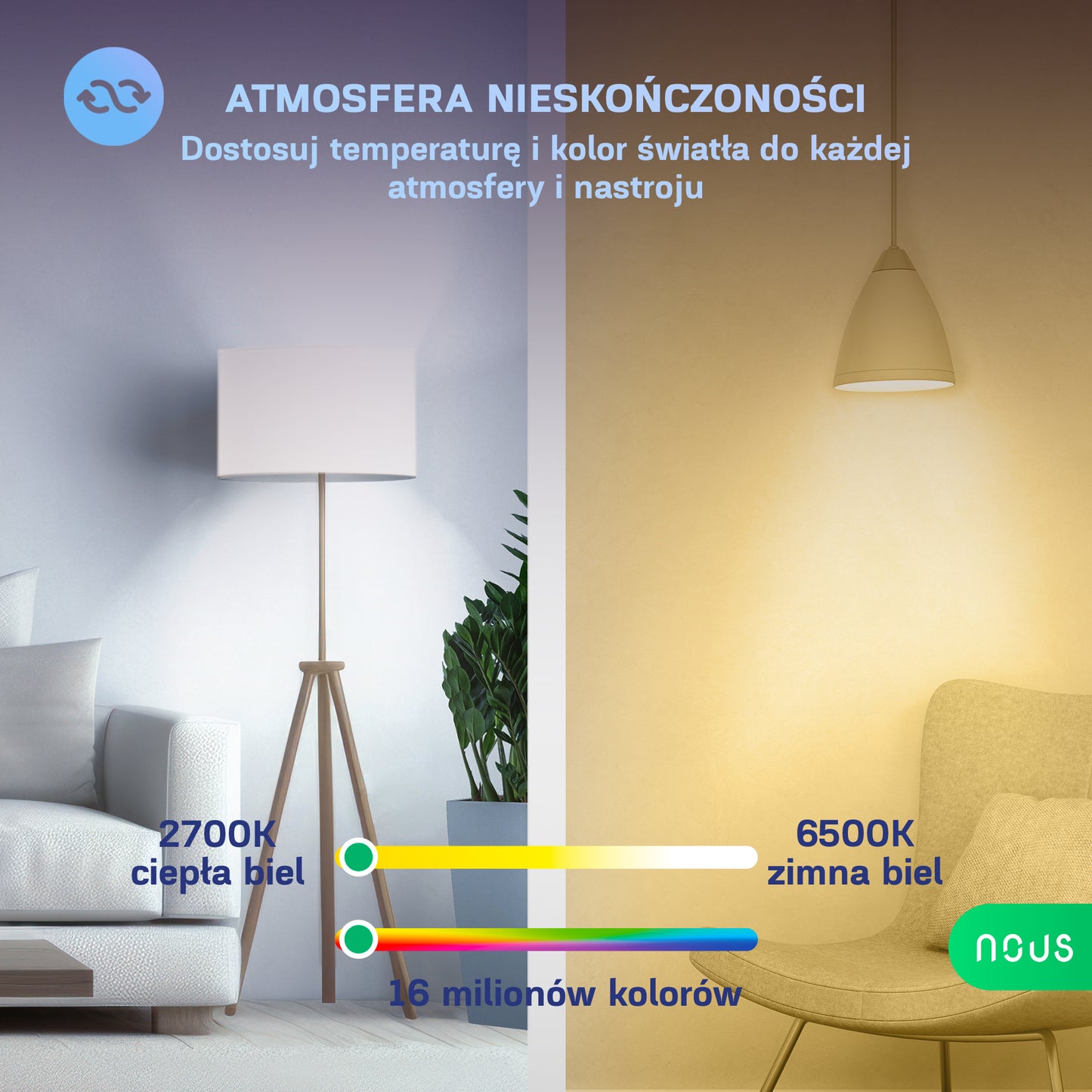 Inteligentna żarówka NOUS WIFI P8 (zestaw z 2)