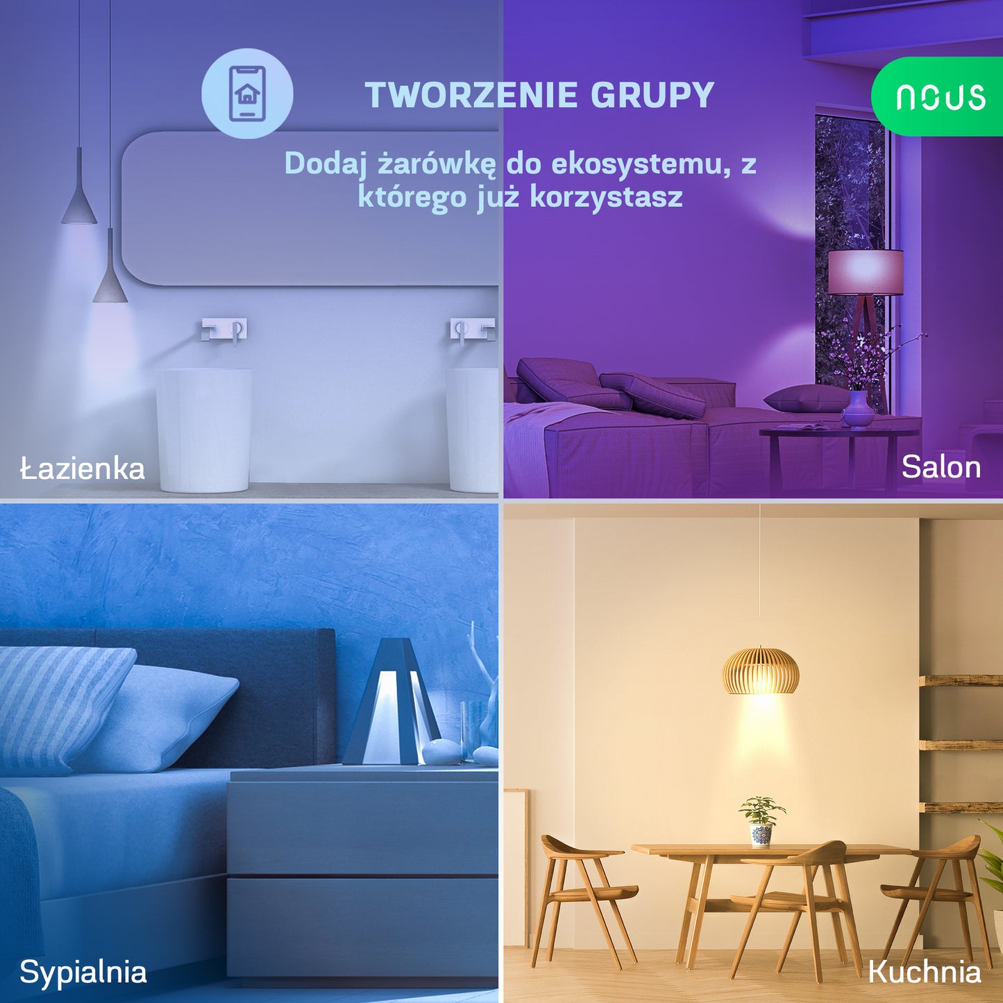 Inteligentna żarówka NOUS WIFI P8 (zestaw z 2)