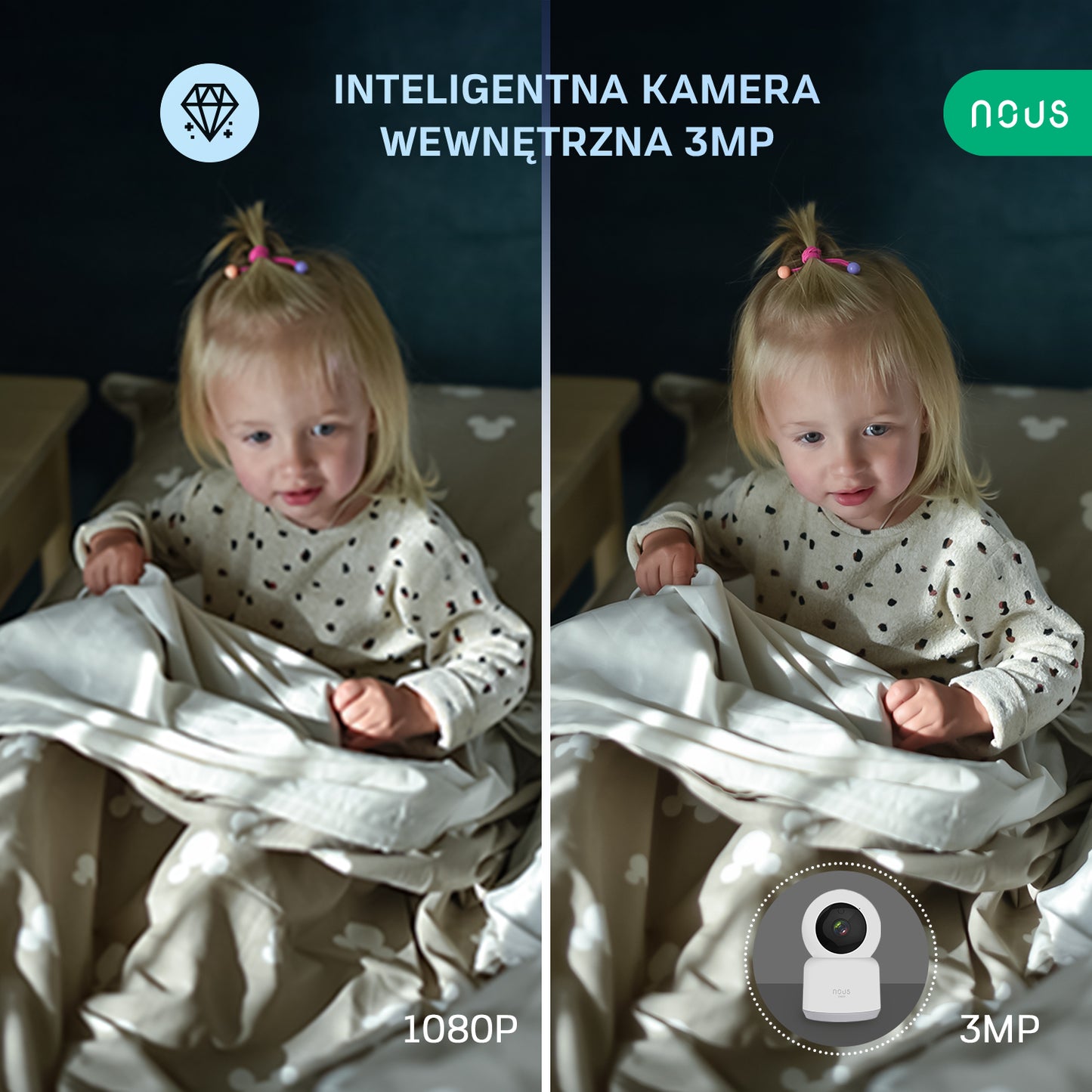 NOUS W2 Inteligentna kamera WiFi PTZ 3MP