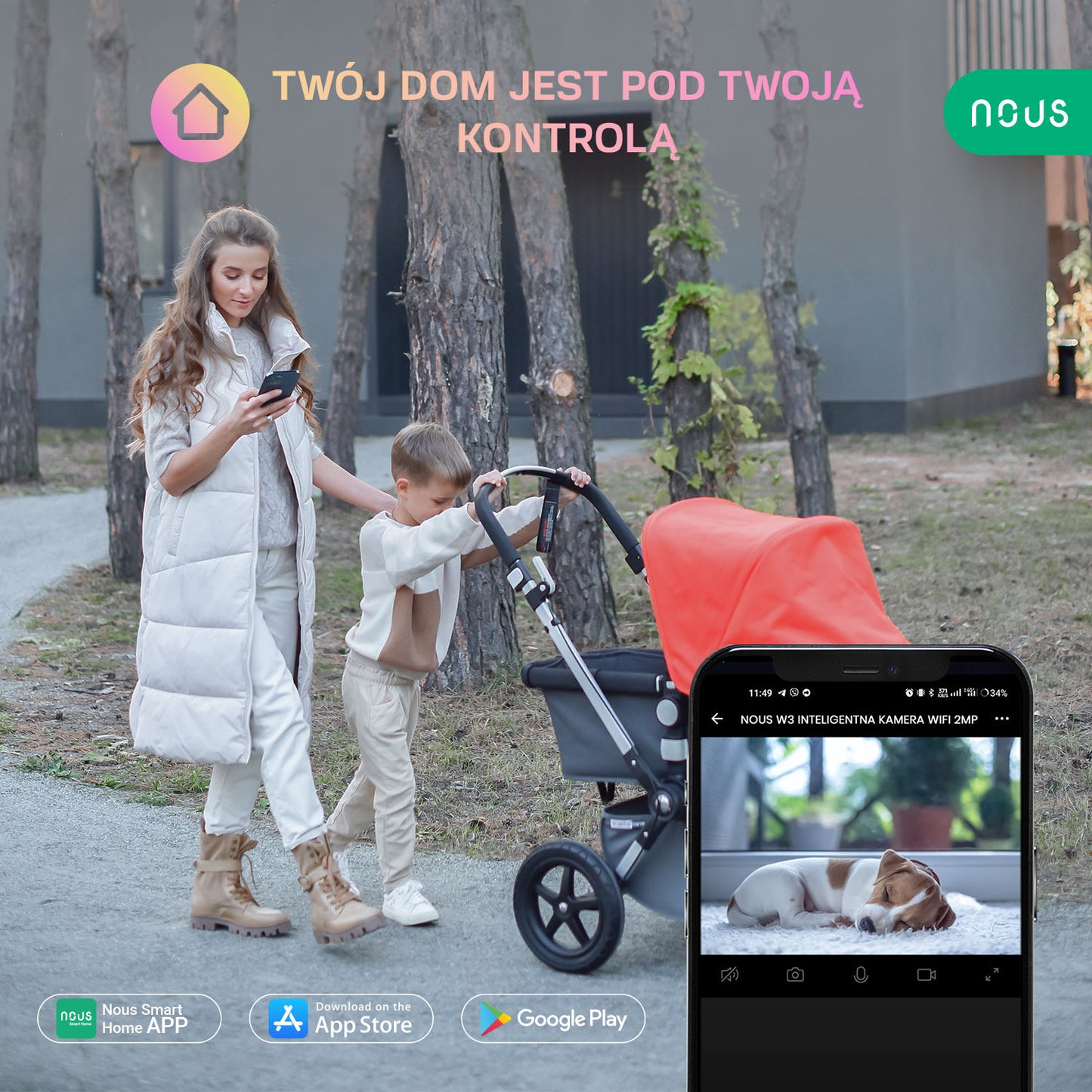 NOUS W3 Inteligentna kamera WiFi 2MP
