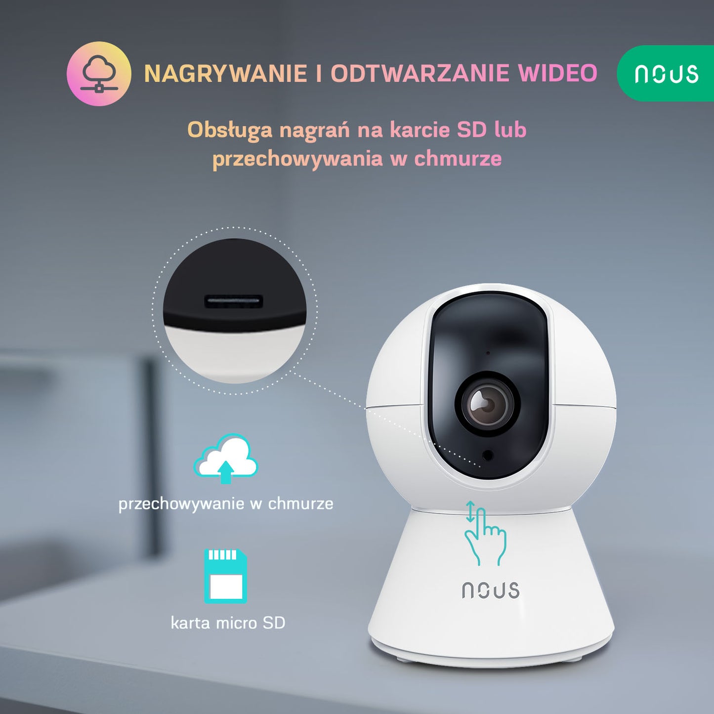 NOUS W5 Inteligentna kamera WiFi PTZ IP 3MP