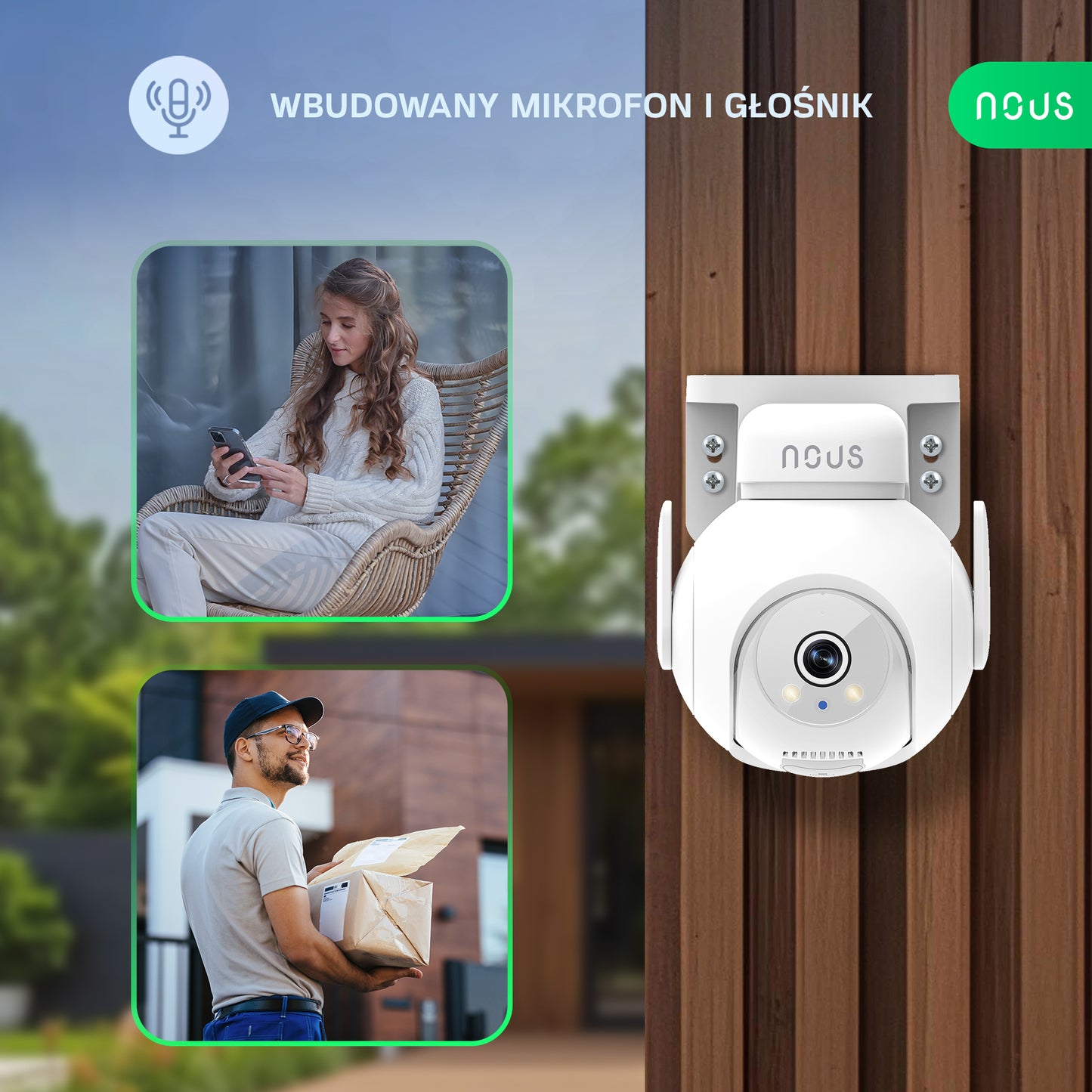 Inteligentna kamera WIFI PTZ IP 3MP NOUS W8