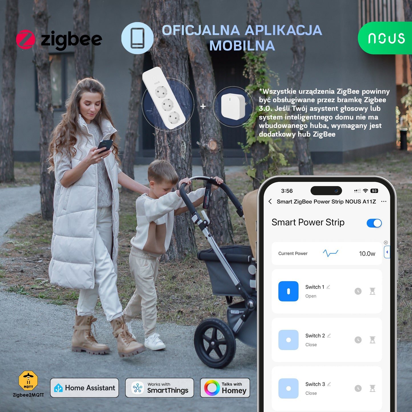 Inteligentna listwa zasilająca ZigBee NOUS A11Z