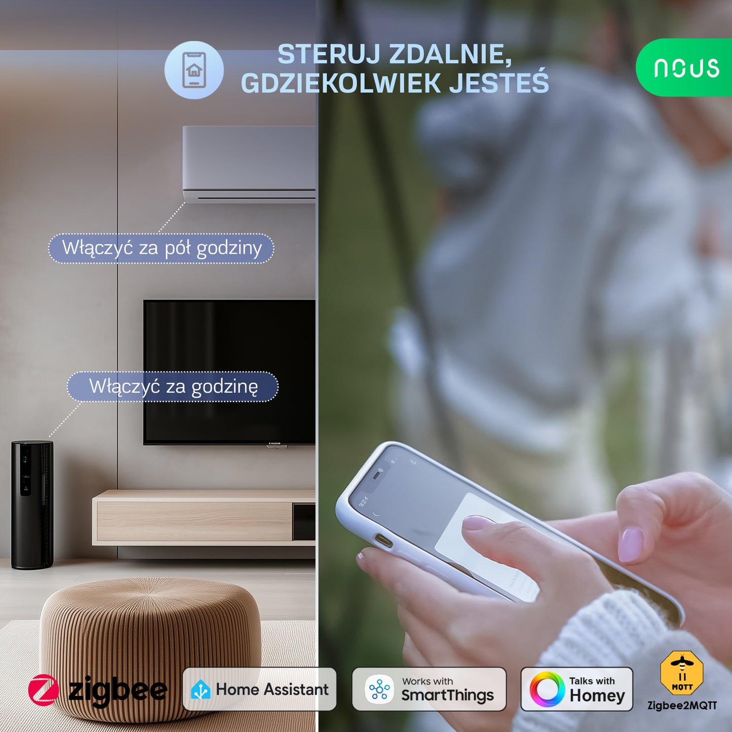 Inteligentna listwa zasilająca ZigBee NOUS A11Z