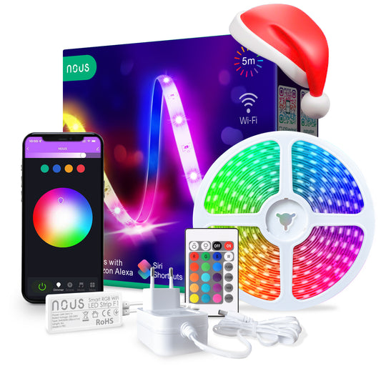 TAŚMA LED NOUS F1 WIFI SMD5050 5M RGB KOLOROWA+PILOT TUYA