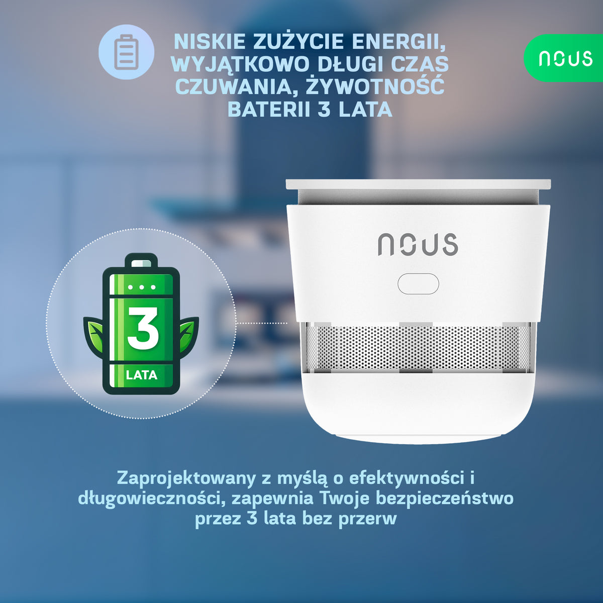 NOUS E17 WiFi Inteligentny czujnik dymu