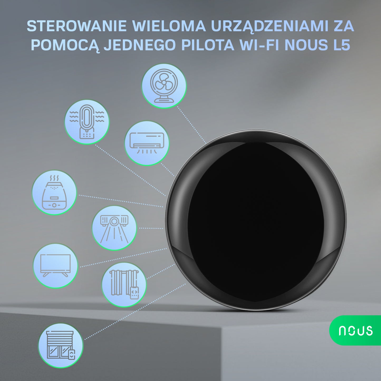 Smart Remote Uniwersalny Pilot IR WiFi NOUS L5 Tuya