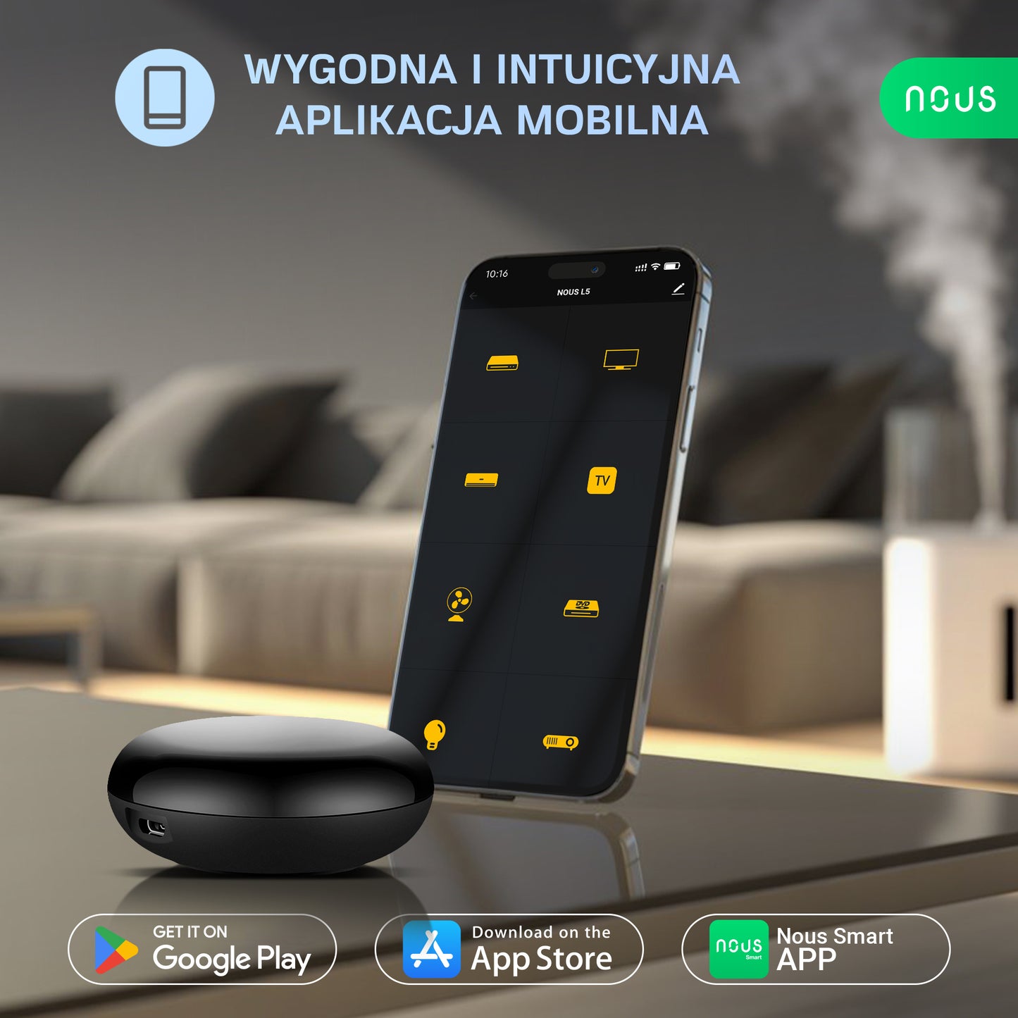 Smart Remote Uniwersalny Pilot IR WiFi NOUS L5 Tuya