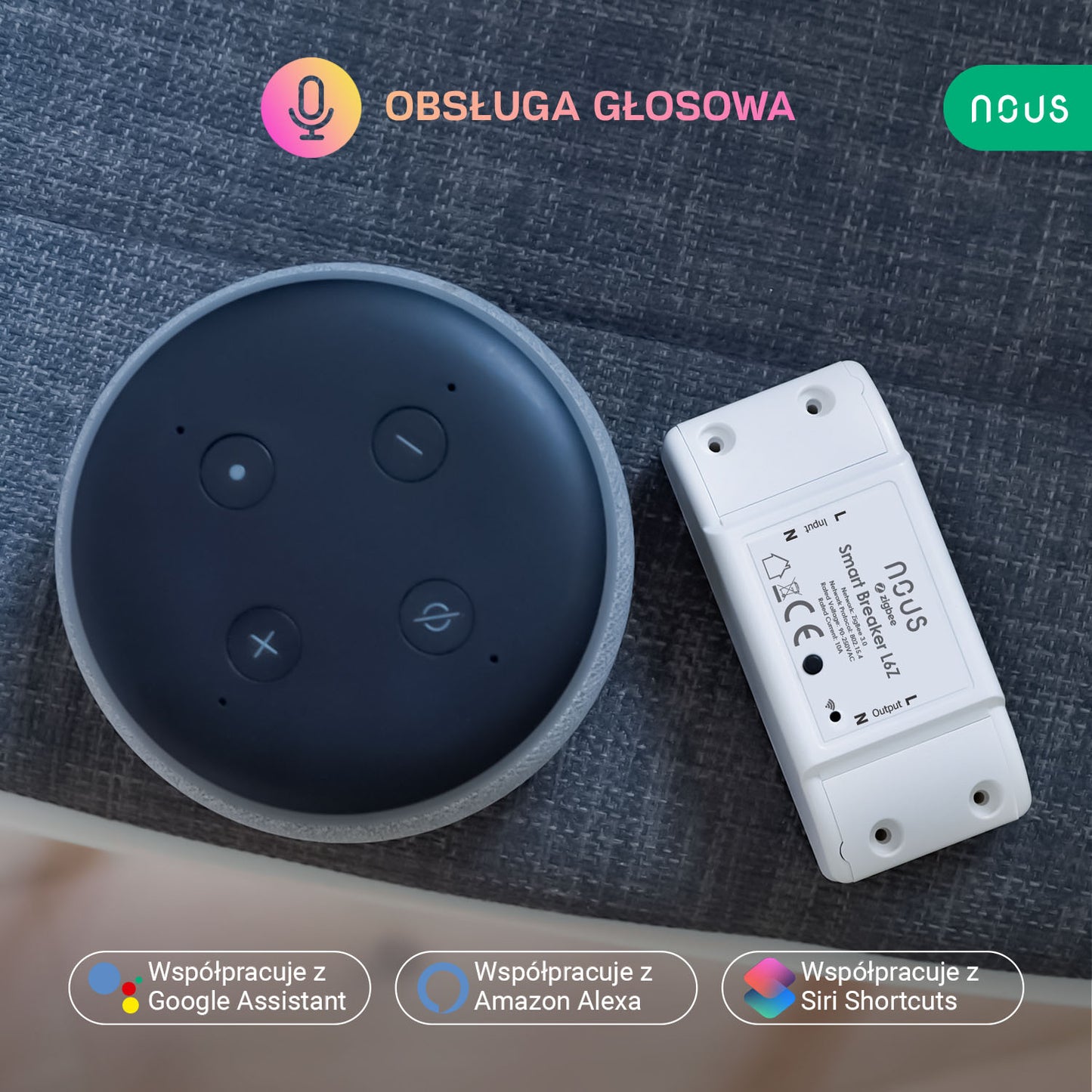 Inteligentny przekaźnik łącznikowy ZigBee NOUS L6Z TUYA