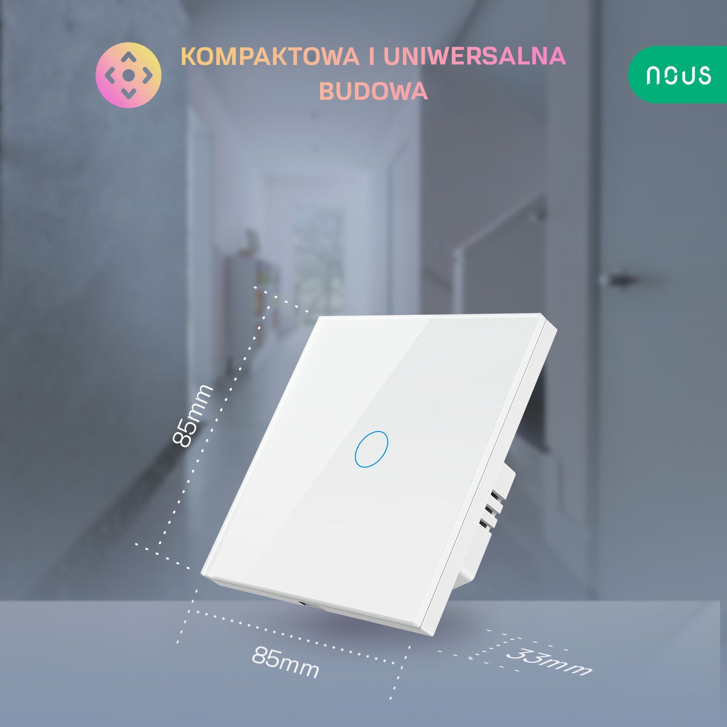 Inteligentny ZigBee (L+N/L) 1-kanałowy Włącznik światła Nous LZ1