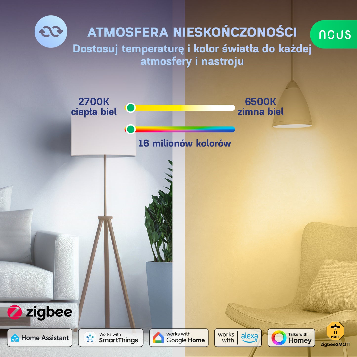 Inteligentna żarówka NOUS P3Z Smart ZigBee E27 (zestaw z 2)