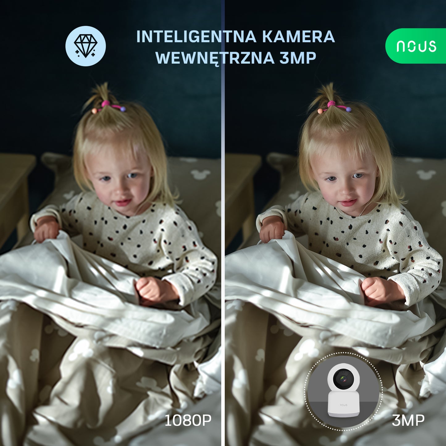 NOUS W2 Inteligentna kamera WiFi PTZ 3MP